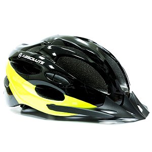 CAPACETE ADULTO PRETO/AMARELO NEON  ABSOLUTE NERO C/LED