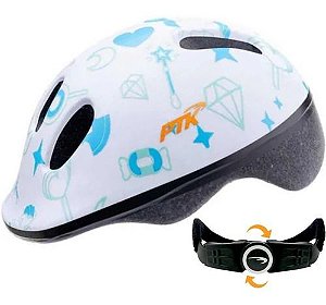 CAPACETE INFANTIL CICLISMO BABY UNICORNIO BRANCO COM REGULADOR