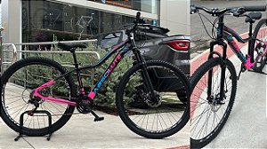 BICICLETA ABSOLUTE HERA ARO(29) TAMANHO 15.5(P) COR PRETO/ROSA KIT MONTAGEM