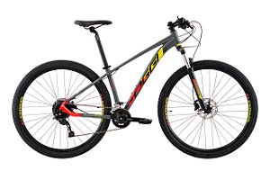 BICICLETA OGGI BW 7.0 TOURNEY 24V ARO 29 TAMANHO 17(M) GRAFITE/VERMELHA/AMARELA