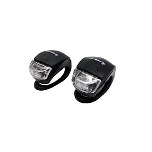 PISCA SINALIZADOR DIANT/TRÁS LED 3 FUNÇÕES SILICONE PRETO