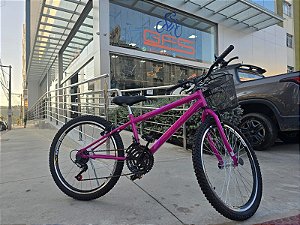 BICICLETA ARO (24) FEMININA COR PINK C/MARCHA 18V MARCA MILANO
