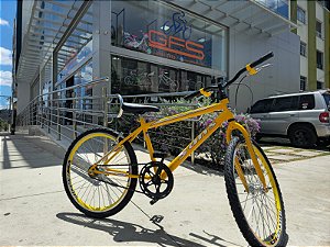 BICICLETA ARO (24) MASCULINA COR AMARELA S/MARCHA MARCA SANS