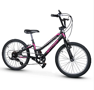 BICICLETA ARO (20) FEMININA COR PRETA/ROSA C/MARCHA 6V MARCA NATHOR HARMONY
