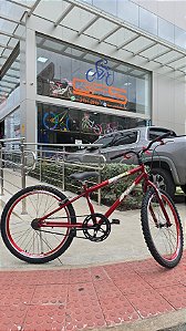 BICICLETA ARO (24) MASCULINA COR VERMELHA S/MARCHA MARCA ATTACK ACKTION PROSERIES