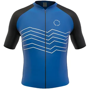 CAMISA CICLISMO MASCULINA MARCIO MAY DROP AZUL/PRETO TAMANHO 4G