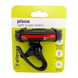 SINALIZADOR BIKE TRASEIRO ELLEVEN 65 LUMENS RECARREGÁVEL USB