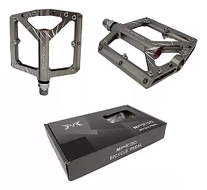 PEDAL MPEDA FREESTYLE PLATAFORMA ALUMINIO 9/16 CINZA ROLAMENTO SELADO "EIXO GROSSO"