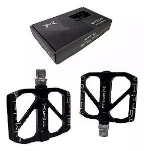 PEDAL MPEDA FREESTYLE PLATAFORMA ALUMINIO 9/16 PRETO 2 BUCHAS "EIXO GROSSO"