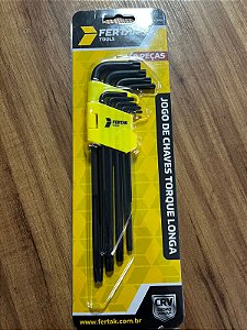 JOGO CHAVE TORX  9 PÇS FERTAK LONGA T10 A T50
