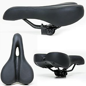 BANCO SELIM COURO SINTÉTICO PRETO VAZADO 264X163MM