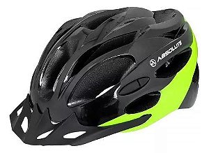 CAPACETE ADULTO PRETO/AMARELO NEON ABSOLUTE NERO COM LED TAM G