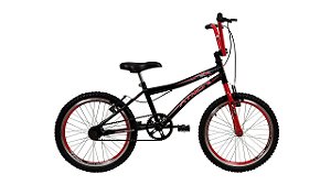 BICICLETA ARO (20) MASCULINA COR PRETO/VERMELHO  S/ MARCHA ATHOR ATX