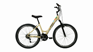 BICICLETA MTB ARO (26) FEMININA COR BEGE C/MARCHA 18V FREIO V-BRAKE ATHOR ONE
