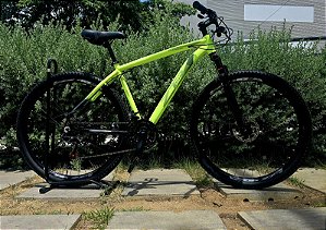 BICICLETA MTB ARO 29 ZT3 ALUMINIO 21V IMPORTADO FREIO DISC MECÂNICO 17 (M) AMARELO NEON/GRAFITE
