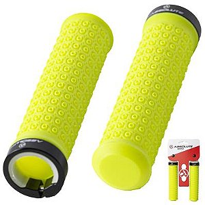 PAR DE MANOPLA PUNHO BIKE MTB ABSOLUTE AMARELO NEON BORRACHA