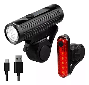 FAROL BIKE E SINALIZADOR TRASEIRO ELLEVEN 700 E 20 LUMENS RECARREGÁVEL USB