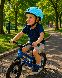 CAPACETE INFANTIL AZUL/BRANCO PTK BABY SKY S/ LED COM APOIO DE NUCA TAMANHO P (48 - 52)