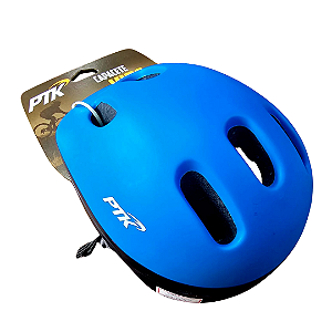 CAPACETE INFANTIL AZUL FOSCO PTK S/ LED COM APOIO DE NUCA TAMANHO  P (48 - 55)