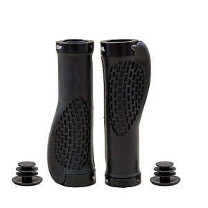 PAR DE MANOPLA PUNHO BIKE MTB GTA ERGONOMICA PRETO BORRACHA CONFORT