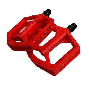 PEDAL 9-16 NYLON PLAT ESFERADO VERMELHO BUCHA DU PACO (EIXO GROSSO)