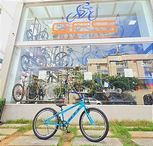 BICICLETA ARO (24) MASCULINA COR AZUL 21 VELOCIDADES FREIOS V-BRAKE GTI THOR