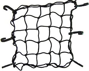 REDE ELASTICA PRETO 35X35CM  6 PONTA DE PLASTICO PRETO
