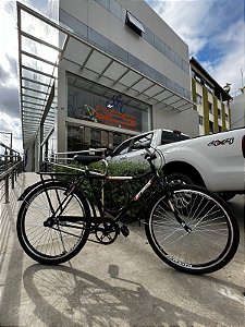 BICICLETA ARO (26) MASCULINA COR PRETO S/MARCHA FREIO V/BRAKE (A MÃO) E FREIO CONTRAPEDAL MARCA ATTACK BARRA SUPER FORTE