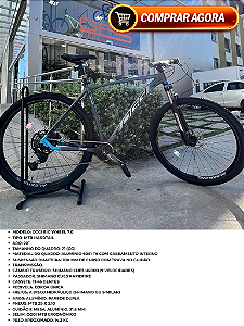 BICICLETA MTB ARO (29) OGGI BW 7.0 SHIMANO CUES 9 VELOCIDADES FREIO DISC HIDRÁULICO TAMANHO 21 (GG) GRAFITE/AZUL/CINZA