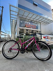BICICLETA ARO (26) FEMININA COR PINK C/MARCHA 18V MARCA MILANO AUTUNM REBAIXADO