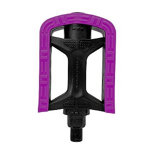 PEDAL METALCICLO BICOLOR EXPORT 9/16 ROXO SEM ESFERA “EIXO GROSSO”