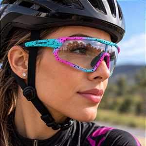 OCULOS CICLISMO FOTOCROMÁTICO BICOLOR ROSA/VERDE