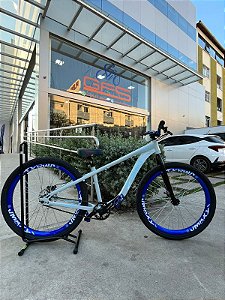 BICICLETA MTB FREERIDE ARO (26) HUPI NAJA KIT SINGLE S/ MARCHA FREIO DISC HIDRÁULICO TRASEIRO SHIMANO COR AZUL/AZUL