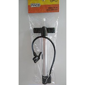 BOMBA DE AR PARA ENCHER PNEU DE BICICLETA PACO 300MM VALVULA DUPLA