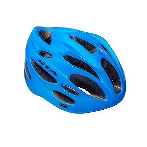 CAPACETE CICLISMO COR AZUL GTA INMOLD START C/ LED TAMANHO P (54 - 58)