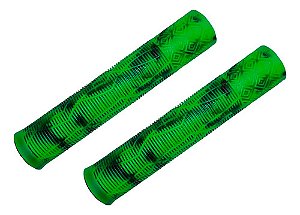 PAR DE MANOPLA PUNHO BIKE BMX BORRACHA VELOOH 165MM VERDE/PRETO