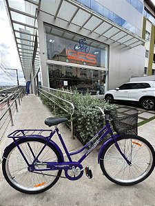 BICICLETA ARO (26) FEMININA COR VIOLETA S/MARCHA FREIO CONTRAPEDAL (A PÉ) MARCA MONARK TROPICAL