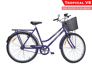 BICICLETA ARO (26) FEMININA COR VIOLETA S/MARCHA FREIO V-BRACK (À MÃO) MARCA MONARK TROPICAL