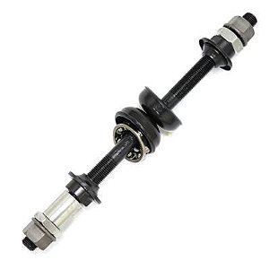 EIXO TRASEIRO MTB 3/8X185MM PRETO COM CAIXA (BACIA) E COLAR