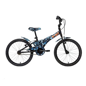 BICICLETA ARO (20) MASCULINA COR CAMUFLADA AZUL S/MARCHA FREIO V-BRAKE MARCA GROOVE