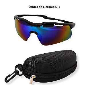 OCULOS CICLISMO LENTE ZUL-VERDE ESPELHADO GTI