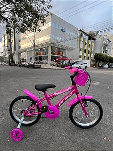BICICLETA ARO (16) FEMININA COR PINK/PINK  S/MARCHA MARCA MILANO GROW UP