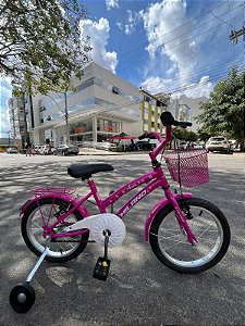 BICICLETA ARO (16) FEMININA PINK S/MARCHA FREIO V-BRAKE MILANO AURA