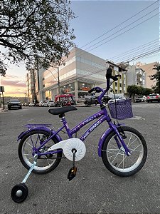 BICICLETA ARO (16) FEMININA VIOLETA S/MARCHA FREIO V-BRAKE MILANO AURA