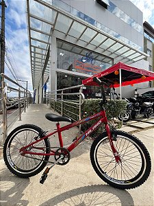 BICICLETA ARO (20) MASCULINA COR VERMELHA S/ MARCHA FREIO V-BRAKE MILANO FAST