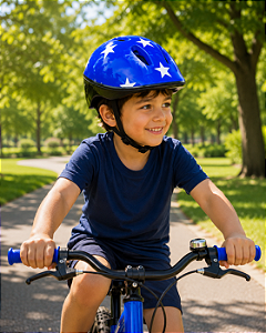 CAPACETE INFANTIL AZUL ELLEVEN KIDS TAMANHO M (50-58)