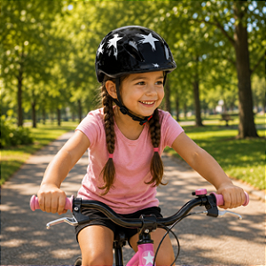 CAPACETE INFANTIL PRETO ELLEVEN KIDS TAMANHO M (50-58)