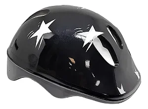 CAPACETE INFANTIL PRETO ELLEVEN KIDS TAMANHO M (50-58)