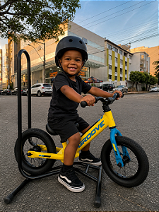 BICICLETA ARO (12) MASCULINA BALANCE (EQUILIBRIO) BIKE GROOVE AMARELO/AZUL/PRETO
