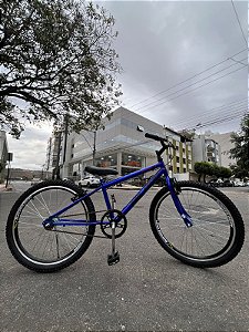 BICICLETA ARO (24) MASCULINA COR AZUL SEM MARCHA MARCA MILANO QUADRO REBAIXADO